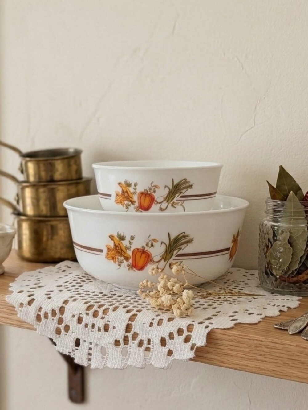 Set of 2 Arcopal France Vegetable Bowls – Vintage Country Kitchen Decor